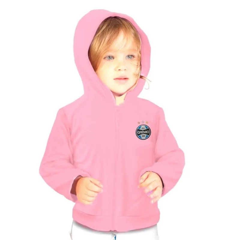 Blusa Jaqueta Rosa Grêmio Infantil Juvenil Plush Oficial - Revedor - Moda