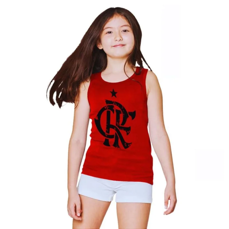 Camiseta Infantil Flamengo Regata Vermelha Oficial - Revedor