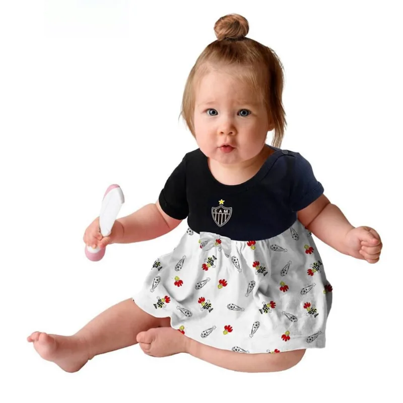 Body Vestido Bebê Atlético MG Mascote Galinho Oficial M