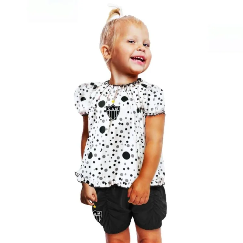 Conjunto Atlético MG Infantil Com Bata e Shorts Oficial - Revedor