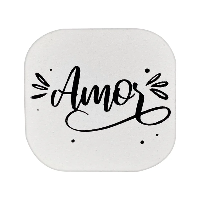 Suporte Decorativo de Madeira Amor Branco 6x6x5 Cm - D'Rossi - DRossi