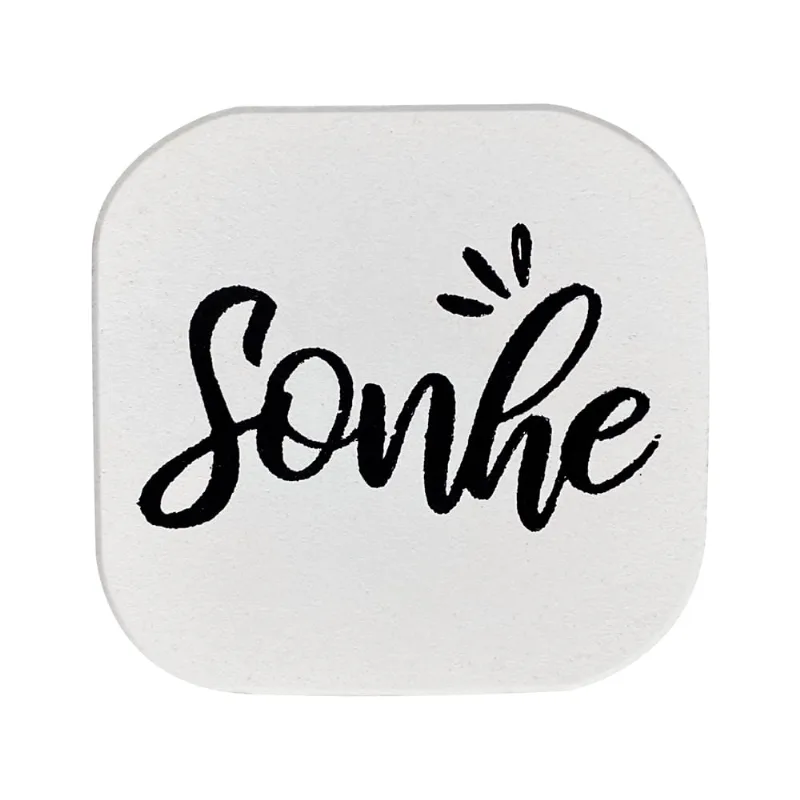 Suporte Decorativo de Madeira Sonhe Branco 6x6x5 Cm - D'Rossi - DRossi