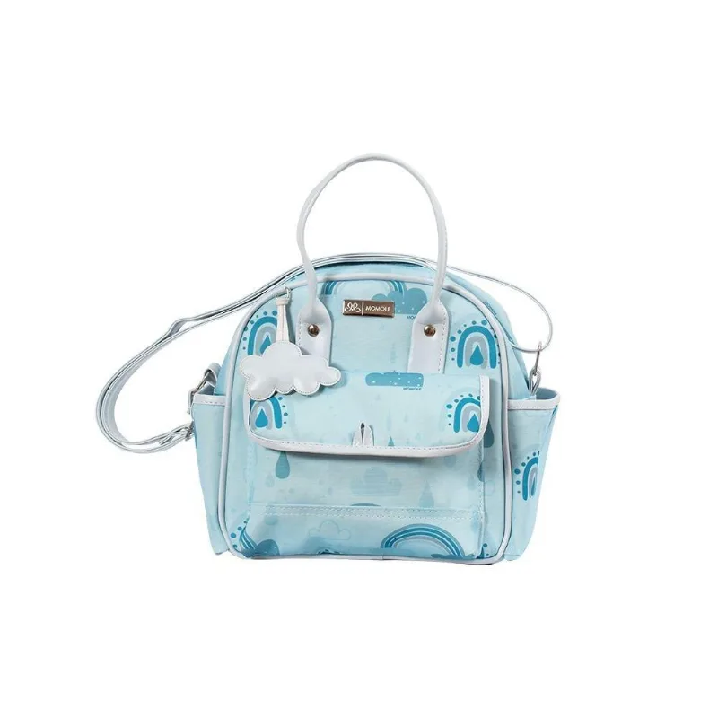 Bolsa de Maternidade Pequena Arco-Íris Momole Azul Único