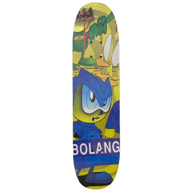 Skate Skateboard Simples Fenix Azul e Amarelo