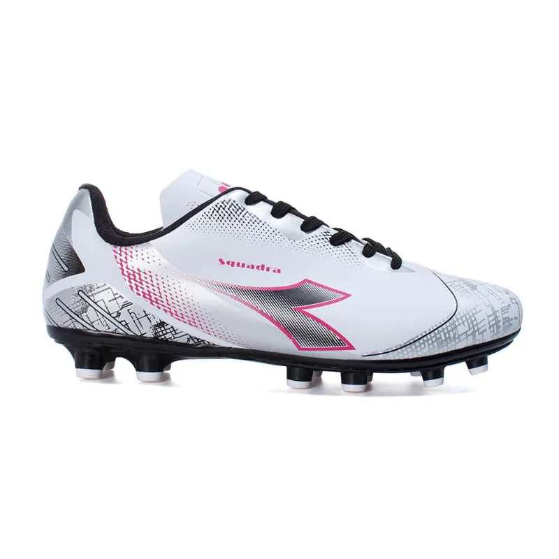 Chuteira Diadora Squadra Campo Branco/preto/pink 044