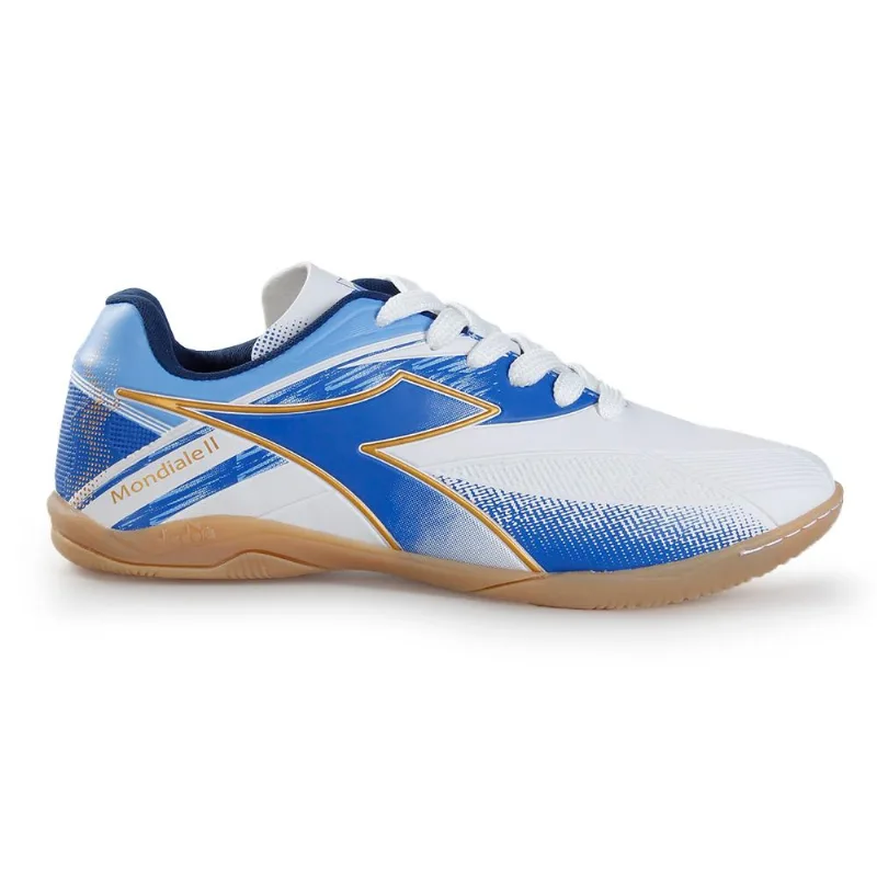Chuteira Diadora Futsal Mondiale Ii Branco/azul/dourado 040 - Diadora
