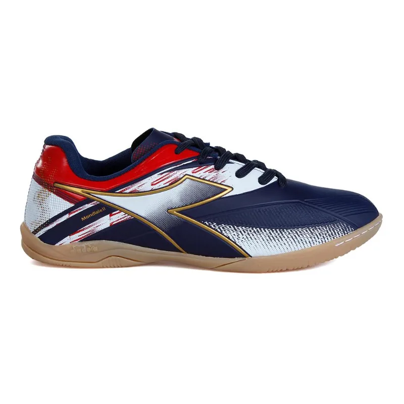 Chuteira Diadora Futsal Mondiale Ii Marinho/branco/vermelho 042 - Diadora