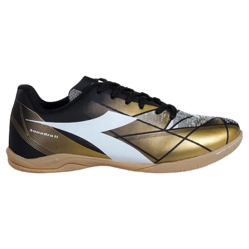Chuteira Diadora Squadra ii X Futsal Juvenil - Preto e Dourado - Diadora