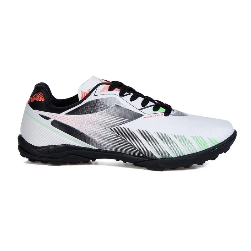 Chuteira Diadora Society Agilita Ii Branco/preto/verde Neon/laranja 044 - Diadora