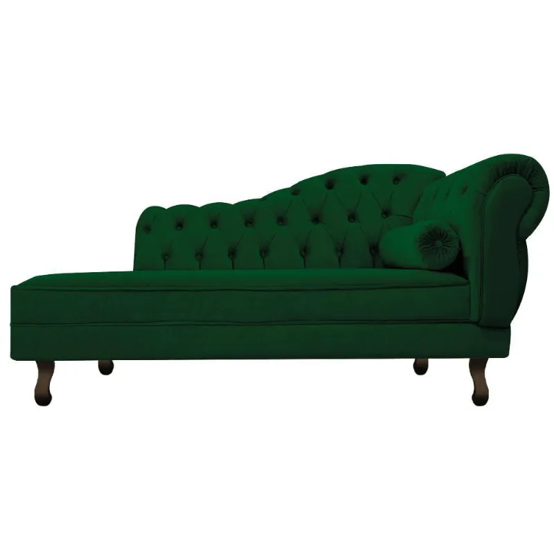 Diva Recamier Diana 140cm Lado Esquerdo Suede Verde