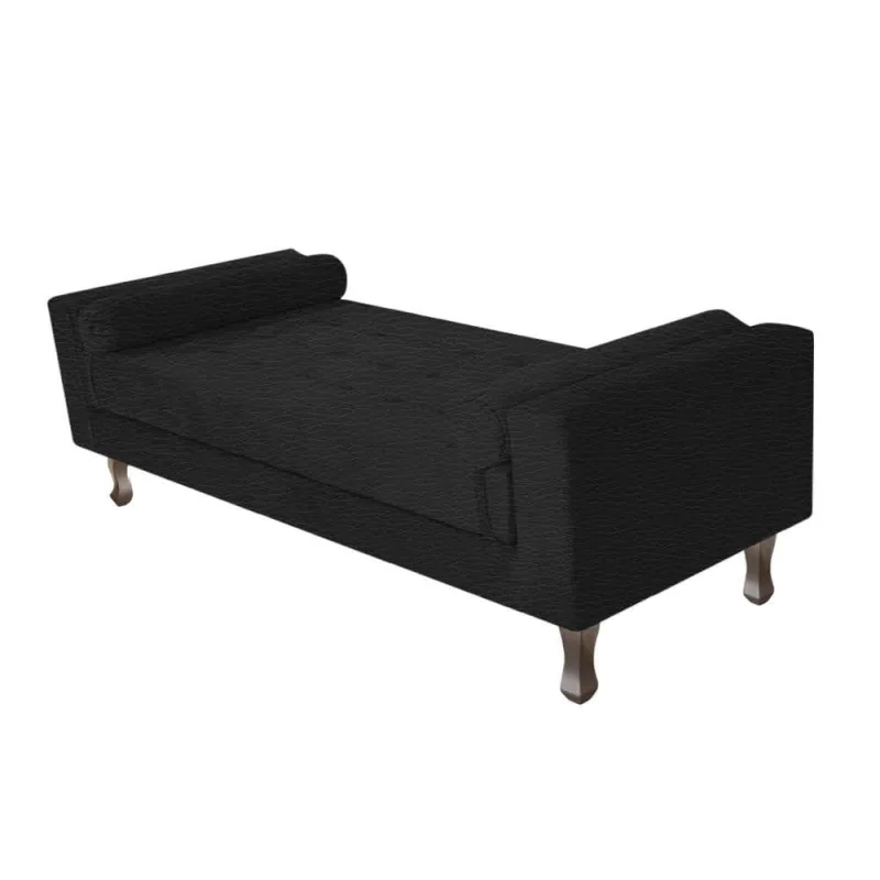 Recamier Baú Félix Solteiro 90cm Corano Preto - OUTRAS