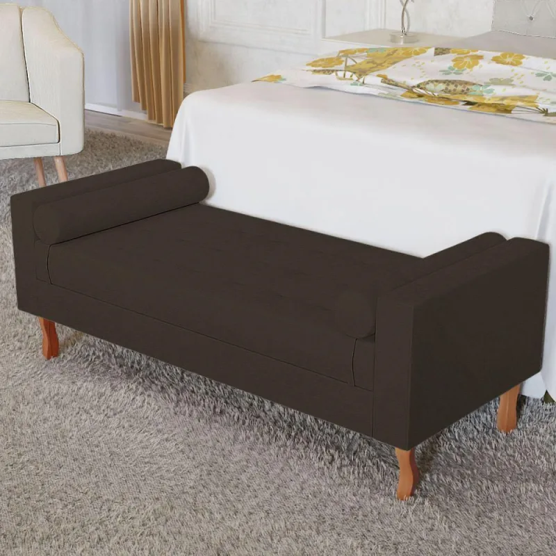 Recamier Baú Félix Solteiro 140cm Corano Marrom - OUTRAS
