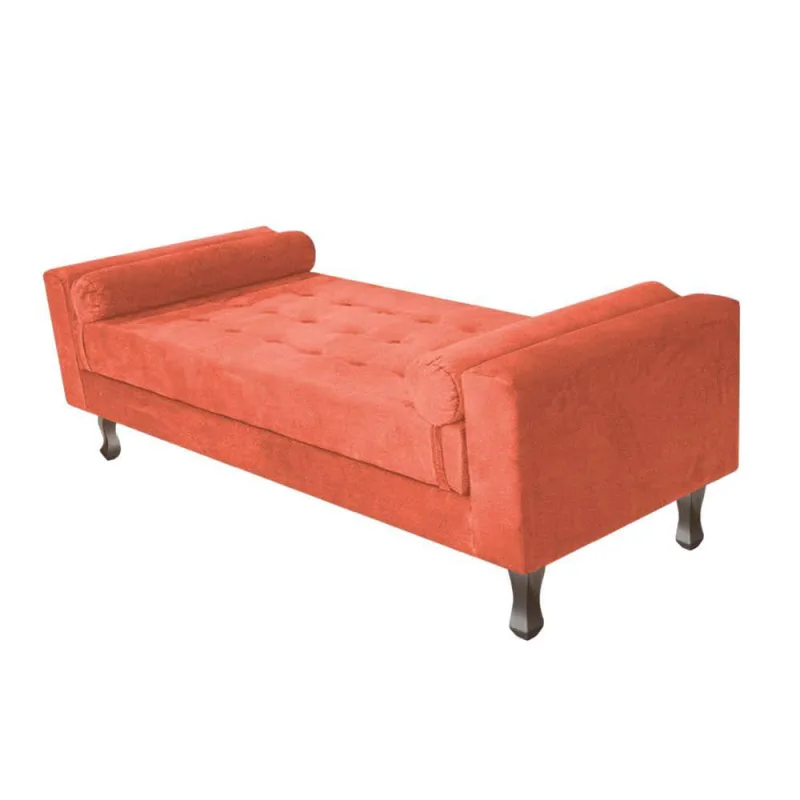 Recamier Baú Félix Solteiro 160cm Suede Terracota - OUTRAS - Colchões