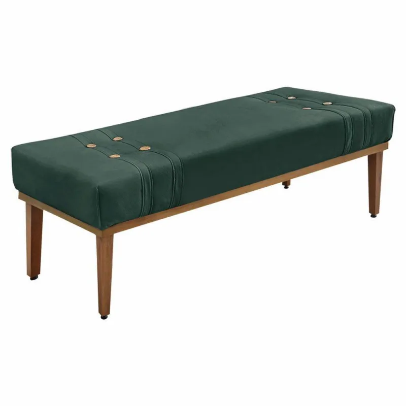 Calçadeira Recamier Queen 1,60m Gênova Veludo Verde Floresta - Não Disponível - Móveis