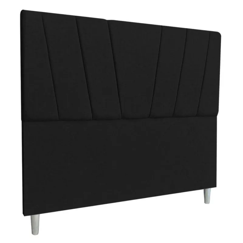Cabeceira King 1,95m Italia Veludo Preto - Não Disponível - Móveis