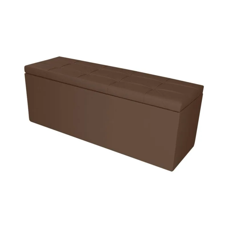 Calçadeira Recamier Baú Solteiro 0,90m Roma Corano - Pallazio Cor Marrom - Não Disponível - Móveis