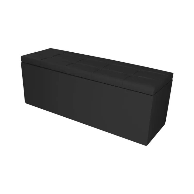 Calçadeira Recamier Baú Solteiro 0,90m Roma Corano - Pallazio Cor Preto - Não Disponível - Móveis