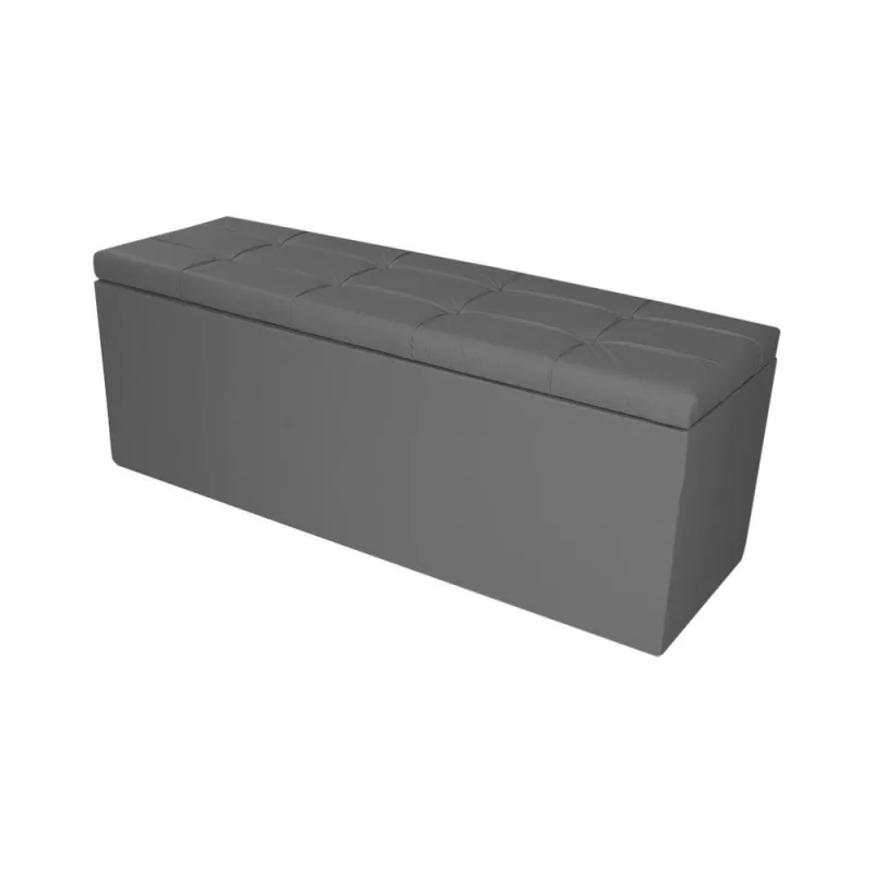 Calçadeira Recamier Baú Queen 1,60m Roma Corano Cinza - Pallazio - Não Disponível - Móveis