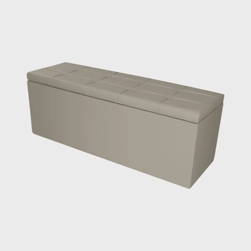 Calçadeira Recamier Baú King 1,95m Roma Corano Bege - Pallazio - Não Disponível - Móveis