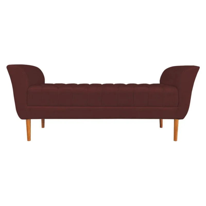 Calçadeira Recamier Casal 1,50m Londres Veludo - Pallazio Marsala - Não Disponível - Móveis