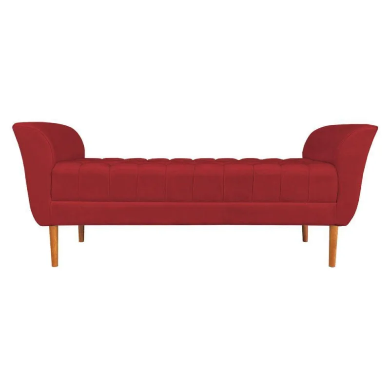 Calçadeira Recamier Casal 1,50m Londres Veludo - Pallazio Vermelho - Não Disponível - Móveis