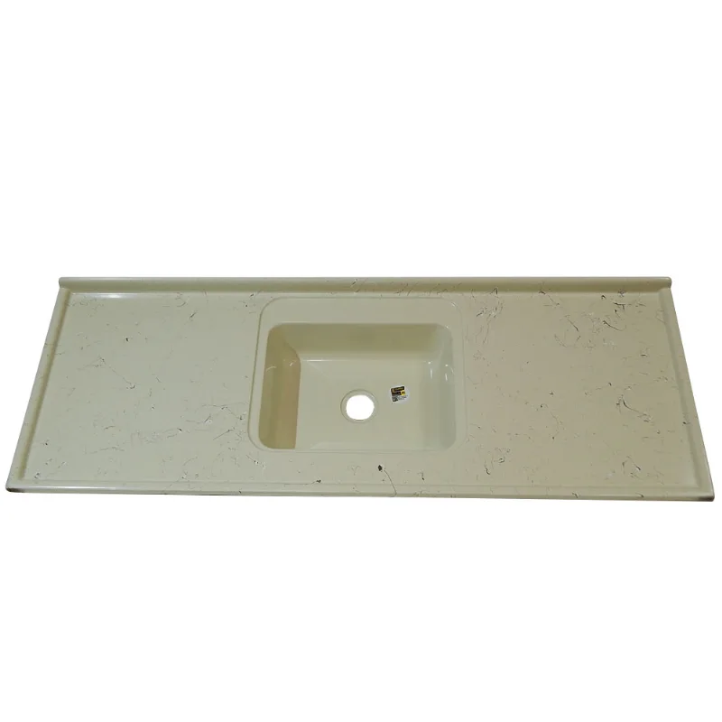 Pia Granitada 1.50x3 1/2" Frontao Alto Bege Corso