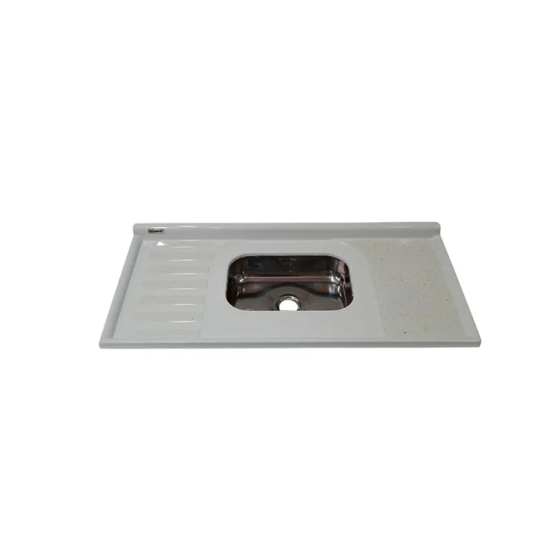 Pia Isocril 1.20m Com Cuba Inox Branco Corso