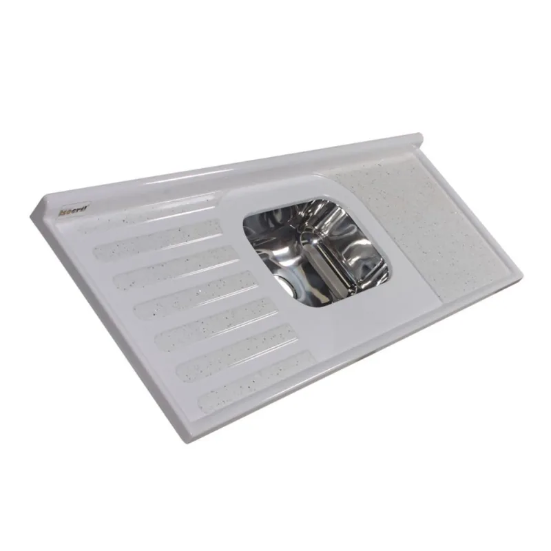 Pia Isocril 1.50m Com Cuba Inox Branco Corso