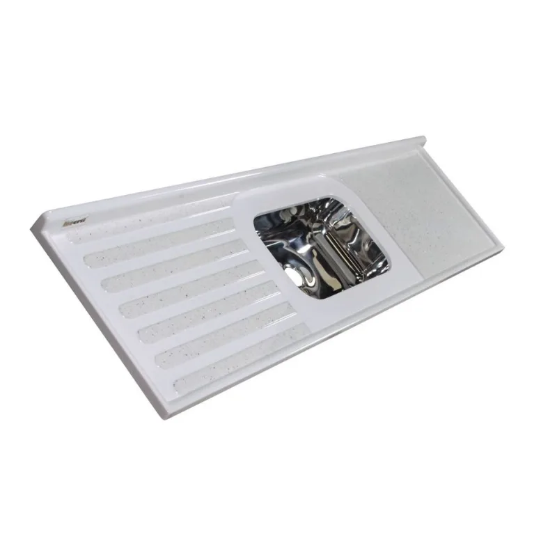 Pia Isocril 2.00m Com Cuba Inox Branco Corso
