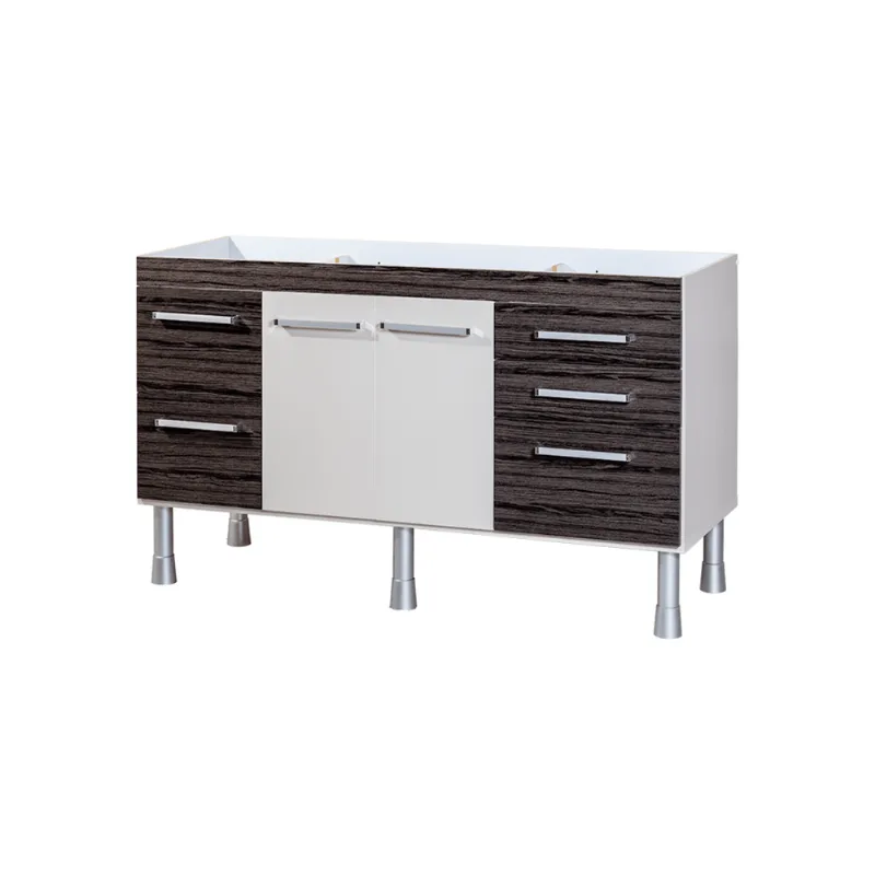 Gabinete Cozinha Recife 144cm Castanho Com Nude Sem Pia Corso