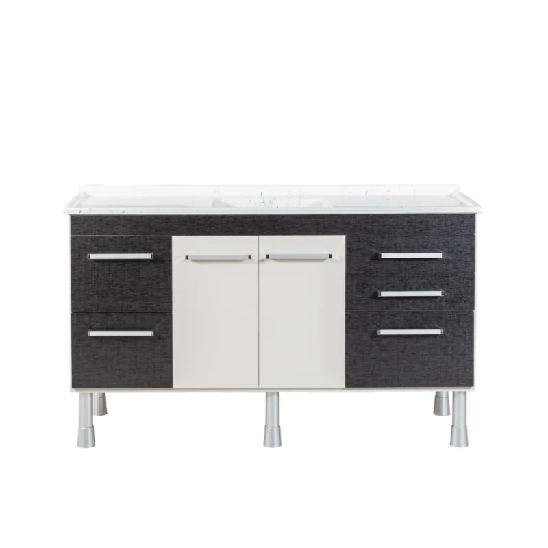 Gabinete Cozinha Recife 144cm Cromo Com Nude Sem Pia Corso