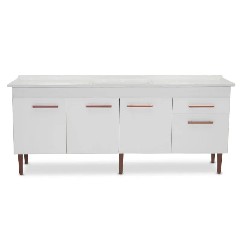 Gabinete Cozinha Valen 194cm Branco Sem Pia Corso