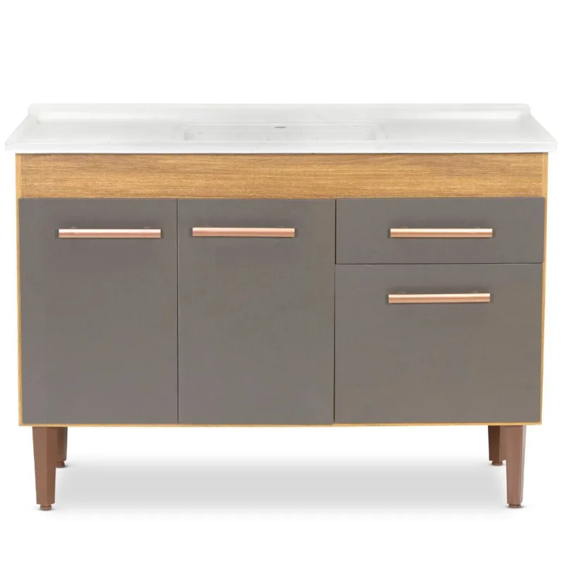 Gabinete Cozinha Valen 117cm Freijocom Cinza Fosco Sem Pia Corso