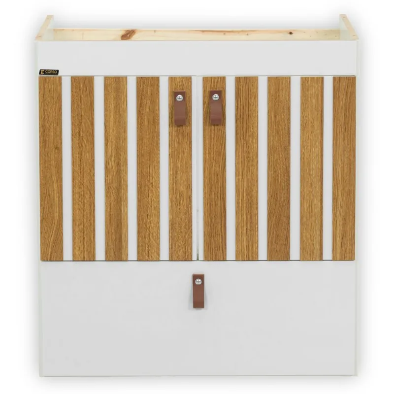 Toucador Alba 56cm Freijo/Branco Fosco Sem Cuba Corso