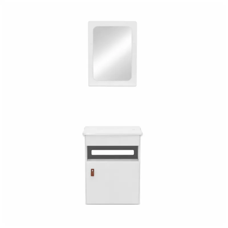 Kit Unique 42cm Branco Fosco Espelheira Lavatório Toucador Corso