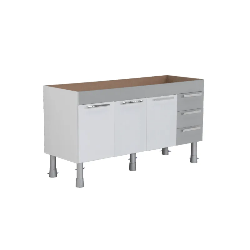 Gabinete Cozinha Pratik 1.50m Branco Com Cinza Corso