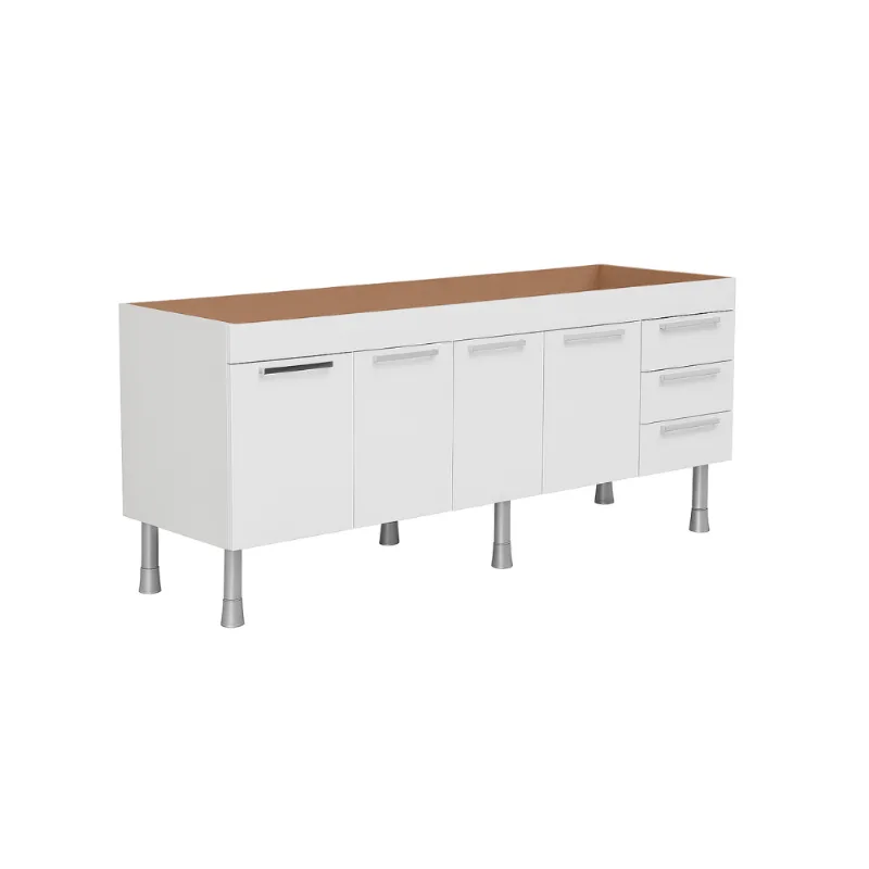 Gabinete Cozinha Pratik 1.80m Branco Corso