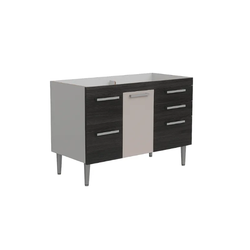 Gabinete Cozinha Vero 114cm Castanho Com Nude Corso