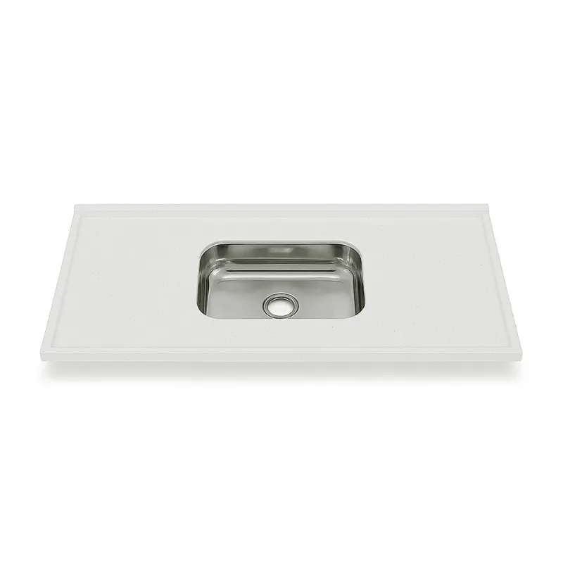 Pia Pré Moldada 120x53cm Cuba Inox Nero White Corso