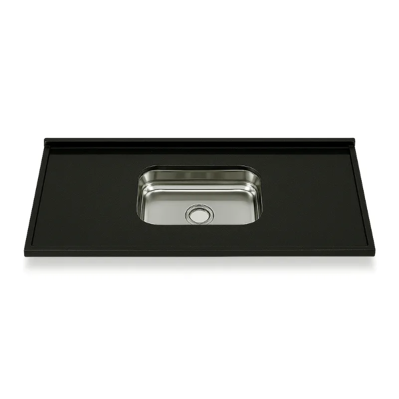 Pia Pré Moldada 120x53cm Cuba Inox Nero Black Corso