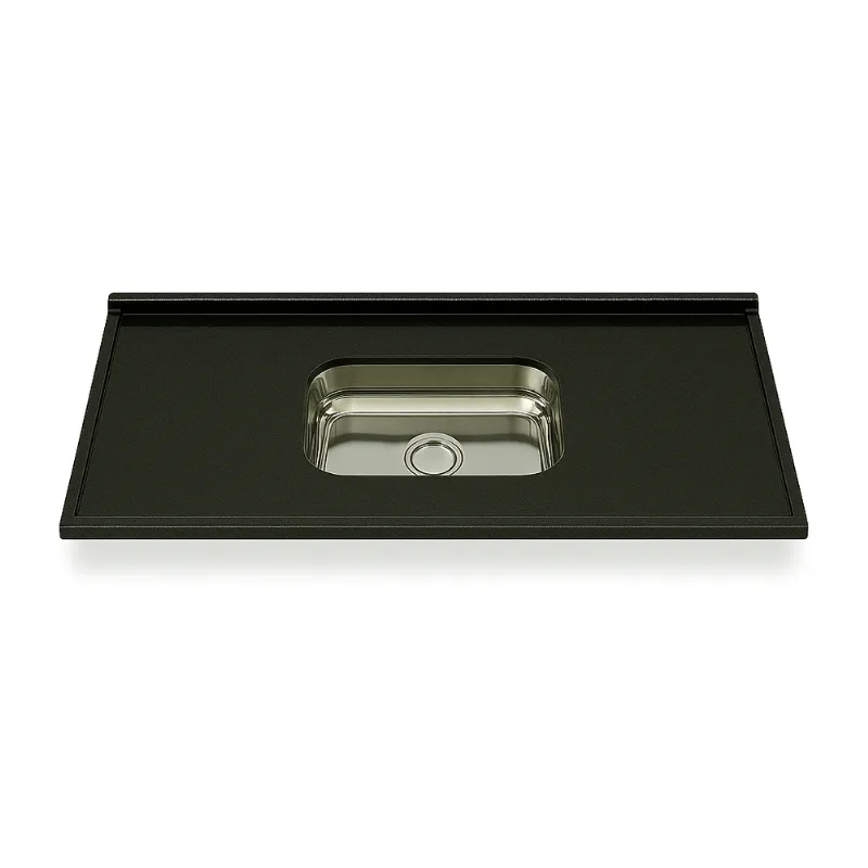 Pia Pré Moldada 150x53cm Cuba Inox Nero Black Corso
