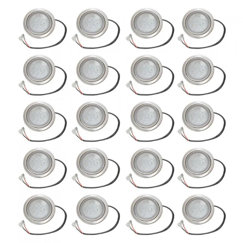 Kit Lâmpada Led Redonda Para Coifa Plug Simples - 20 Peças Metálico Bivolt