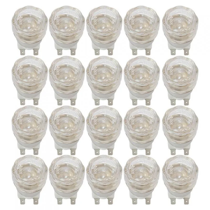 Kit Lâmpada Com Protetor Para Forno Embutir 110V - 20 Peças Branco 110V