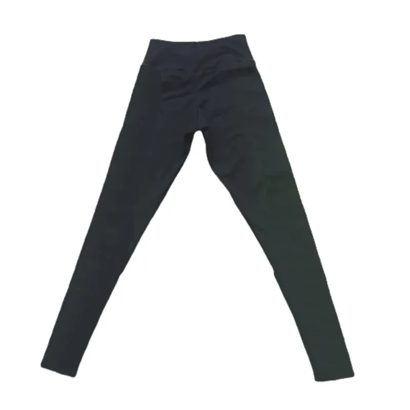 Calça Feminina Ajustada Cós Alto Preta com Recorte Amarelo Neon P - Não Disponível - Moda