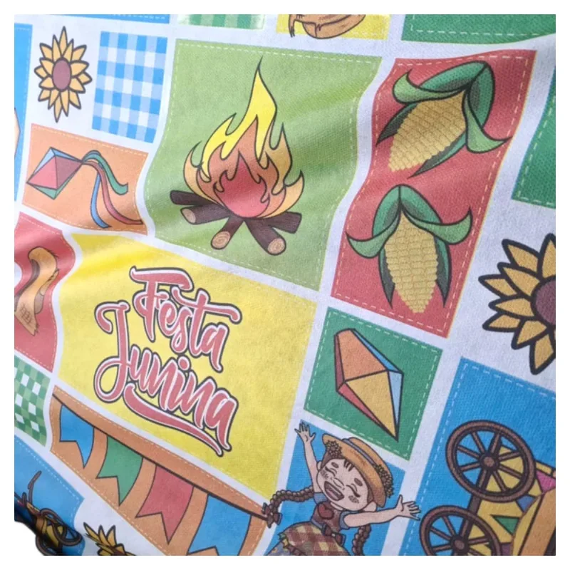 Tnt Estampado Toalha De Mesa de Doces Decoração Festa Junina Caipira Tema Junino São João Arraial Caipirinha Crianças