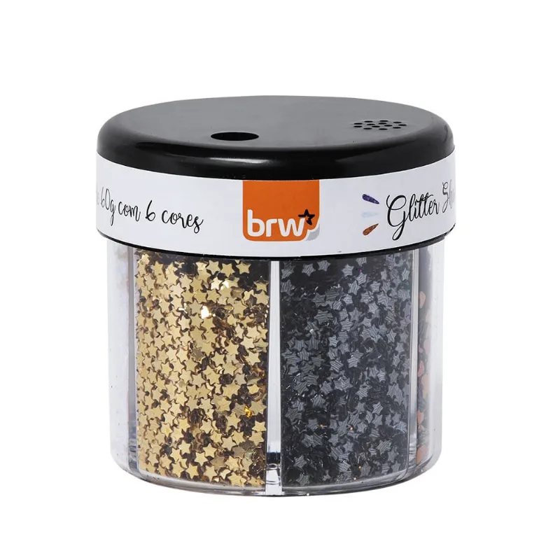 Glitter Coração e Estrela 60g (6 Cores) Fashion