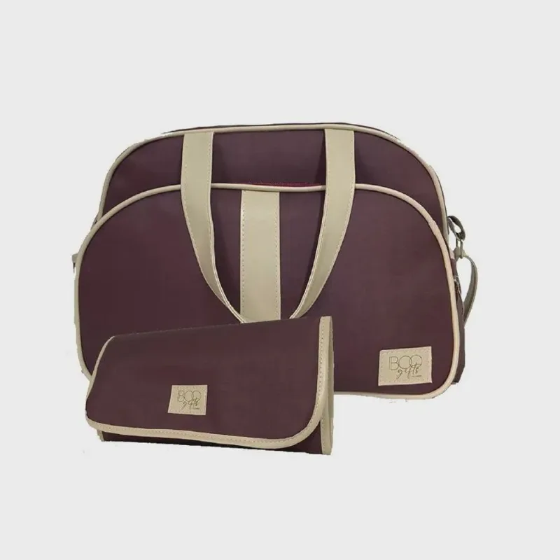 Kit bolsa maternidade com bolsa E trocador vinho 2 pçs