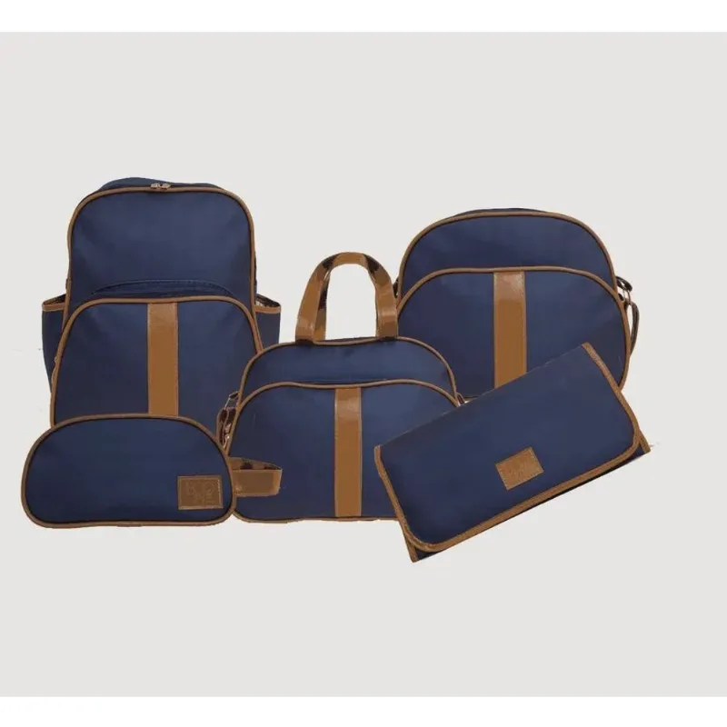 Kit bolsa maternidade completo com mochila E trocador azul marinho 5 peças