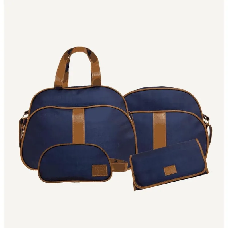 Kit bolsa maternidade completo com bolsa E trocador azul marinho 4 peças