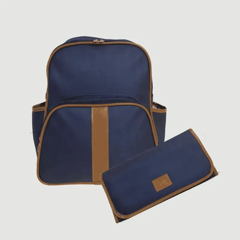 Kit bolsa maternidade com mochila E trocador azul marinho 2 pçs